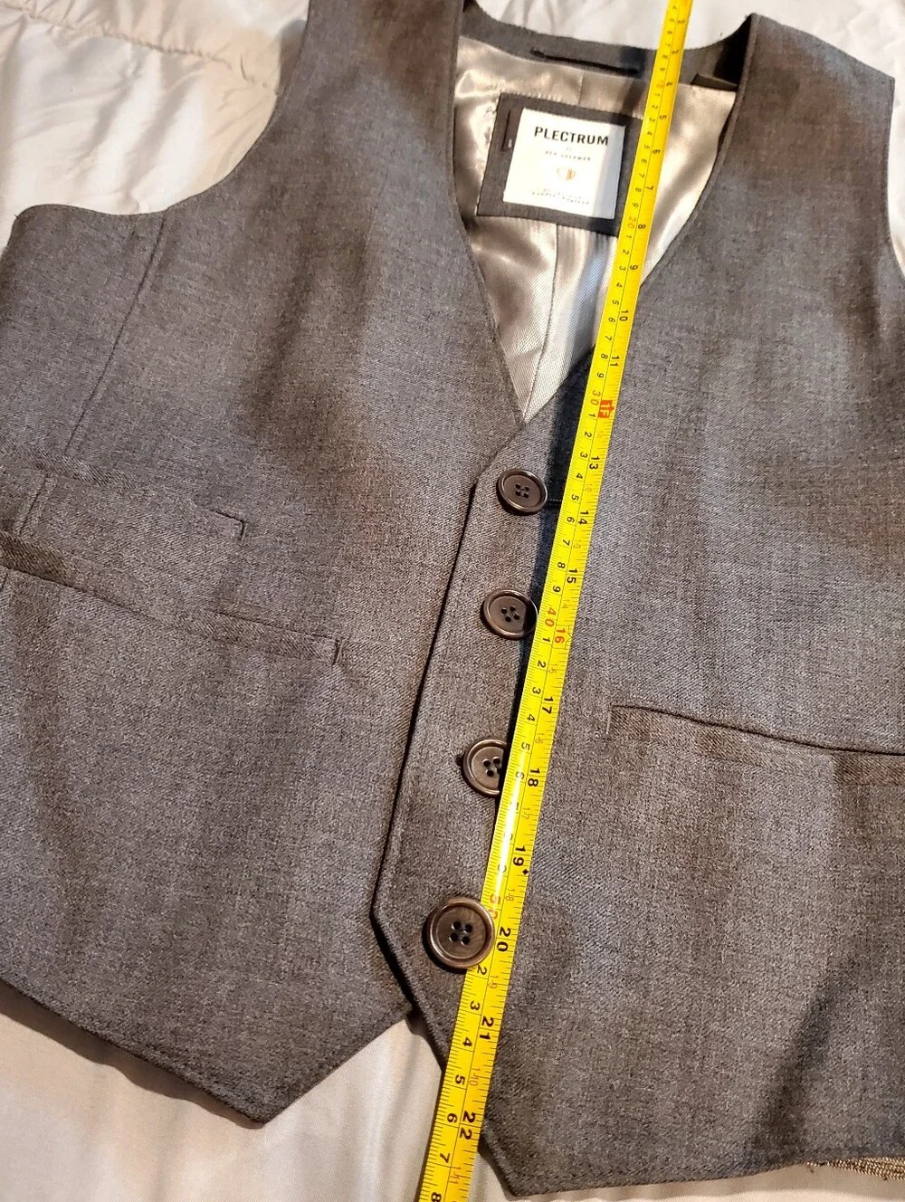 Plectrum Men's Gray Dress Vest By Ben Sherman Size XS
